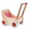 Beech pram with red gingham fabric - EGT-510501 - Egmont Toys - Doll's Accessories - Le Nuage de Charlotte