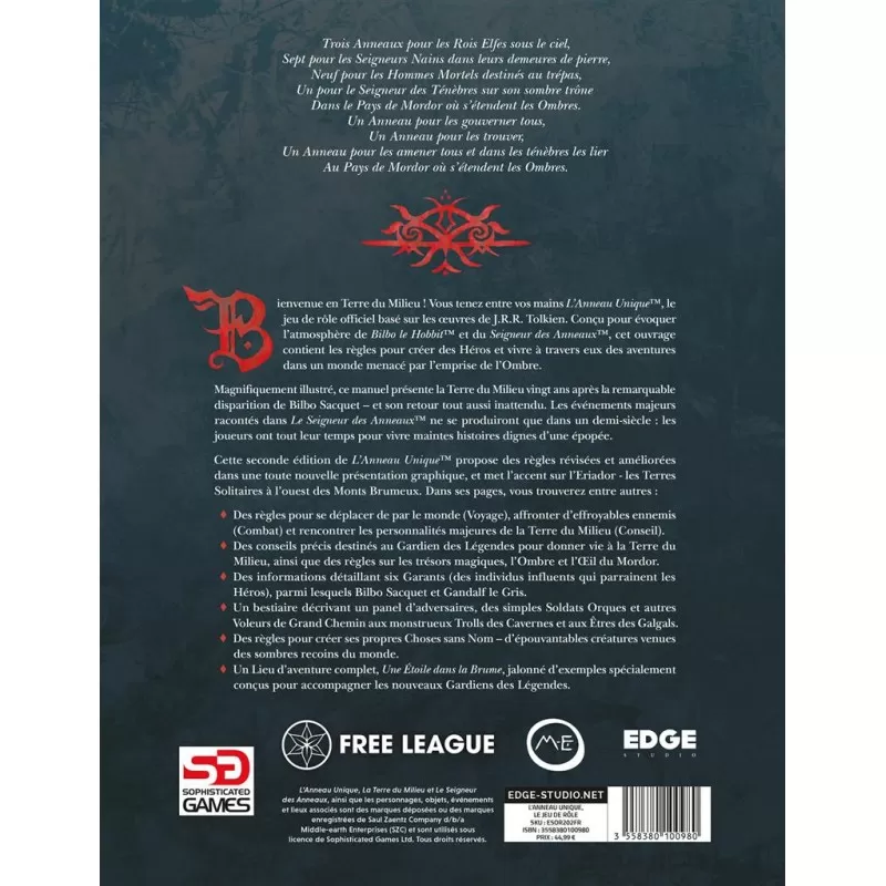 L'Anneau Unique - Le Jeu de Rôle - EDG-ESOR202FR - Edge - Role-Playing Games - Le Nuage de Charlotte