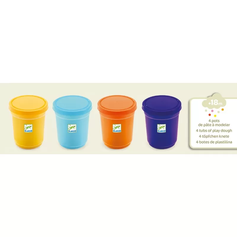 4 pots de pâte à modeler - Nature - DJE-DJ09027 - DJECO - Sable et pâtes à modeler - Le Nuage de Charlotte