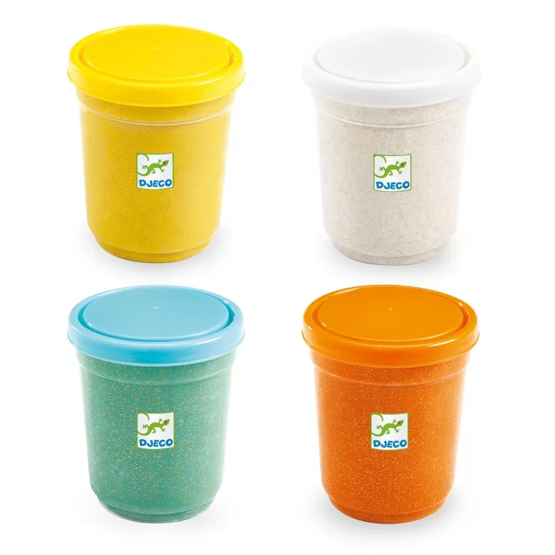 4 pots de pâte à modeler - Pailletées - DJE-DJ09029 - Djeco - Sable et pâtes à modeler - Le Nuage de Charlotte