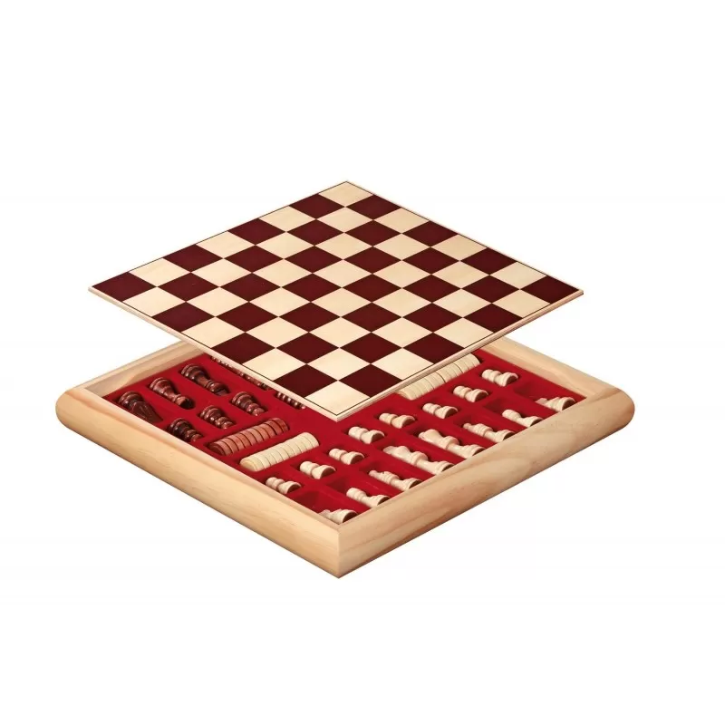Checkers Chess Set, wooden box, 35 mm case - PHIL-2803 - Philos - Board Games - Le Nuage de Charlotte