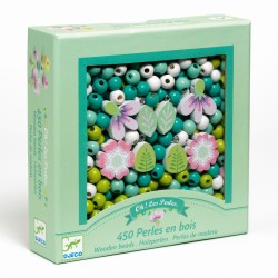 Oh! Les Perles - Perles bois - Feuilles et fleurs - DJE-DJ09808 - DJECO - Enfilage de perles - Le Nuage de Charlotte