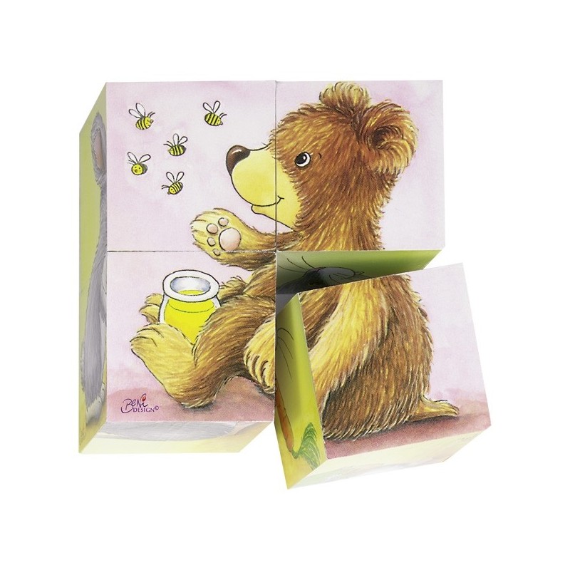 Puzzle de cubes bébés animaux - GOK-8657056 - Goki - Puzzle en bois - Le Nuage de Charlotte