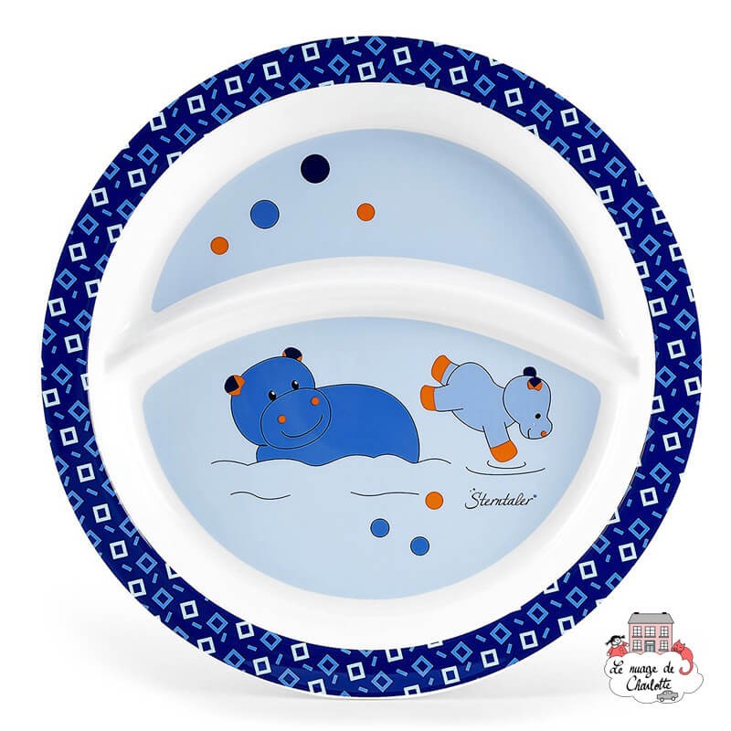 Plate - Norbert the Hippopotamus - STE-6821620 - Sterntaler - Plates and Bowls - Le Nuage de Charlotte
