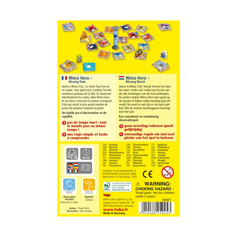 Rhino Hero - Missing Twin - HAB-306407 - Haba - Board Games - Le Nuage de Charlotte