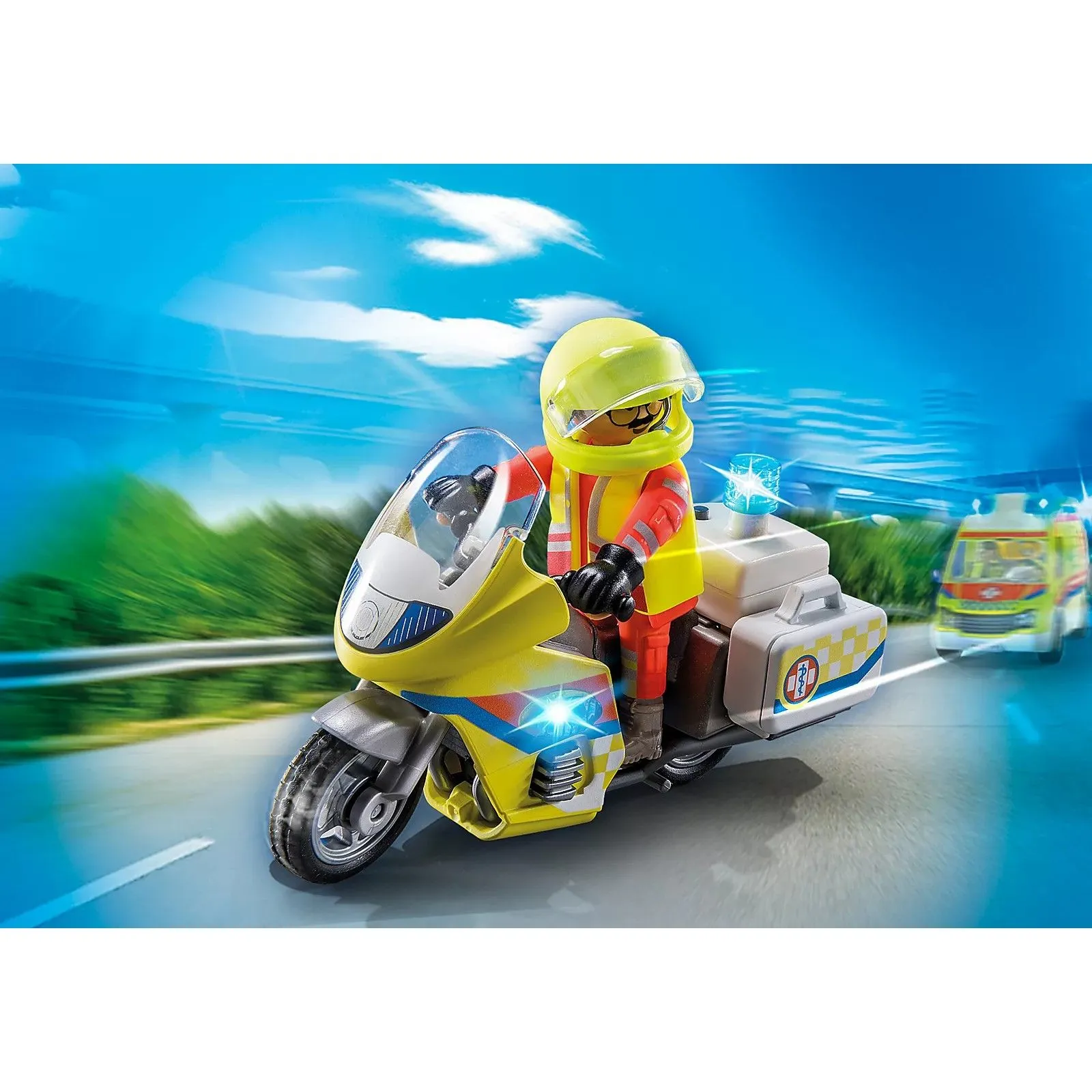 Emergency doctor with motorbike and light effect - PLAY-71205 - Playmobil - Playmobil - Le Nuage de Charlotte