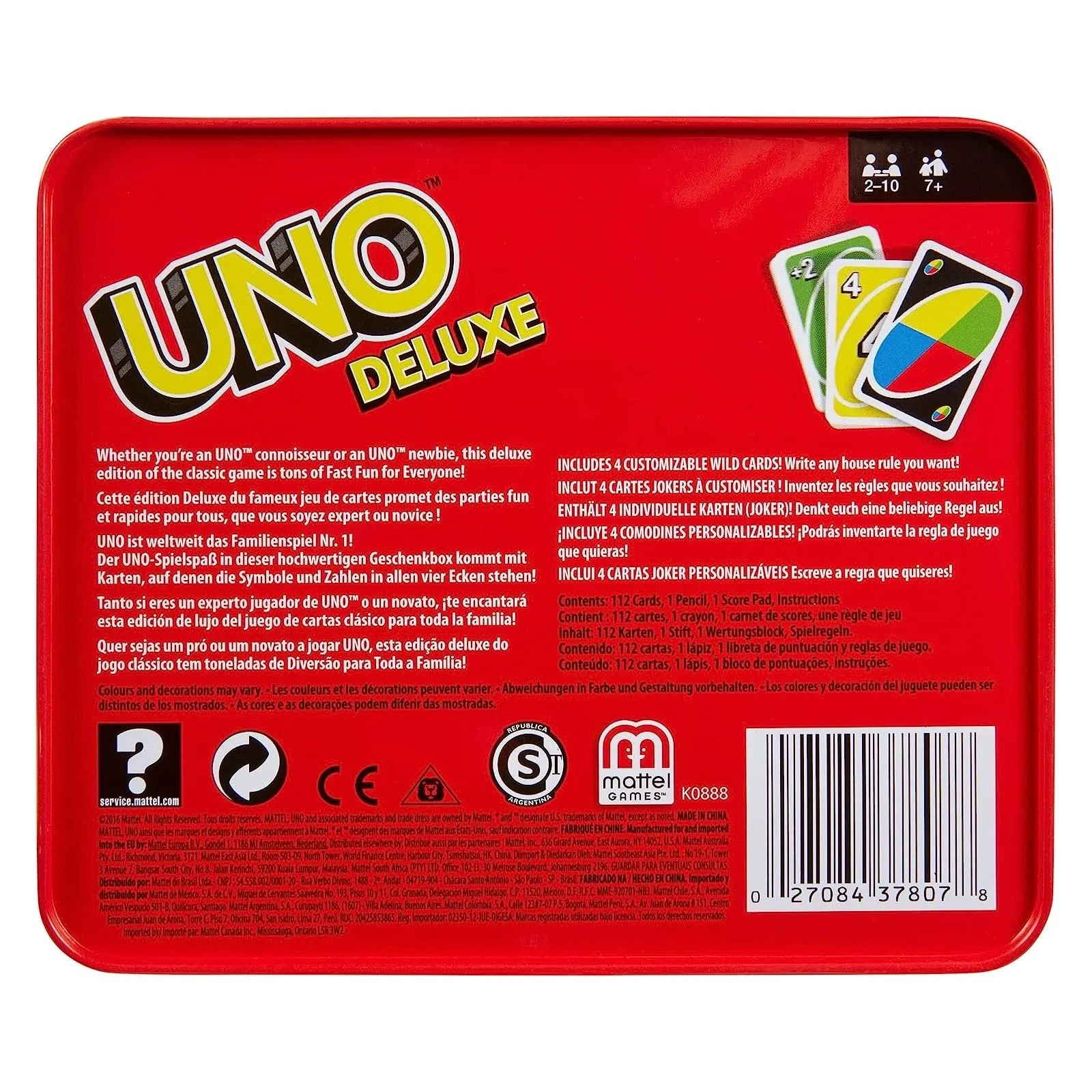 UNO Deluxe - MTL-K0888 - Mattel - Jeux de cartes - Le Nuage de Charlotte