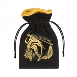 Dragon Black & golden Velour Dice Bag - QWO-BDRA201 - Q Workshop - Dices, bags and other accessories - Le Nuage de Charlotte