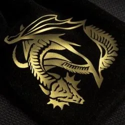 Sac de dés en velour - Dragon Black & golden - QWO-BDRA201 - Q Workshop - Dés, sacs et autres accessoires - Le Nuage de Charl...
