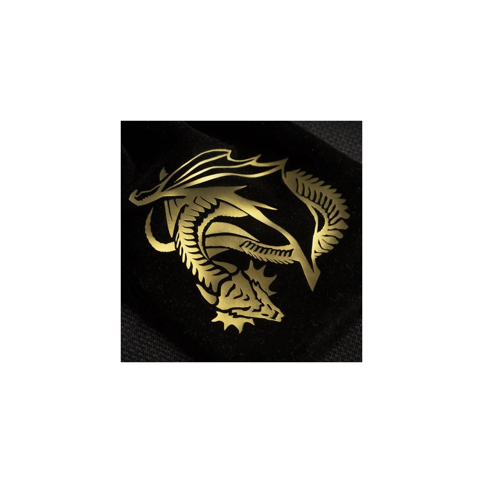 Sac de dés en velour - Dragon Black & golden - QWO-BDRA201 - Q Workshop - Dés, sacs et autres accessoires - Le Nuage de Charl...