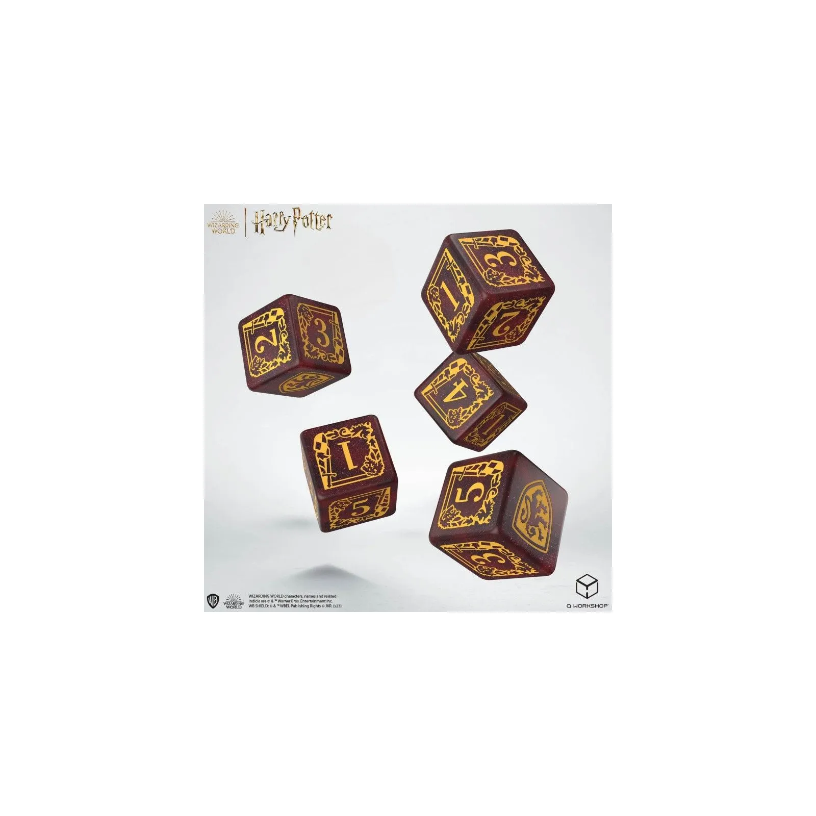 Harry Potter - Dés et Sac Gryffondor [5 dés] - QWO-190142/2023/1/A/D6B - Q Workshop - Dés, sacs et autres accessoires - Le Nu...