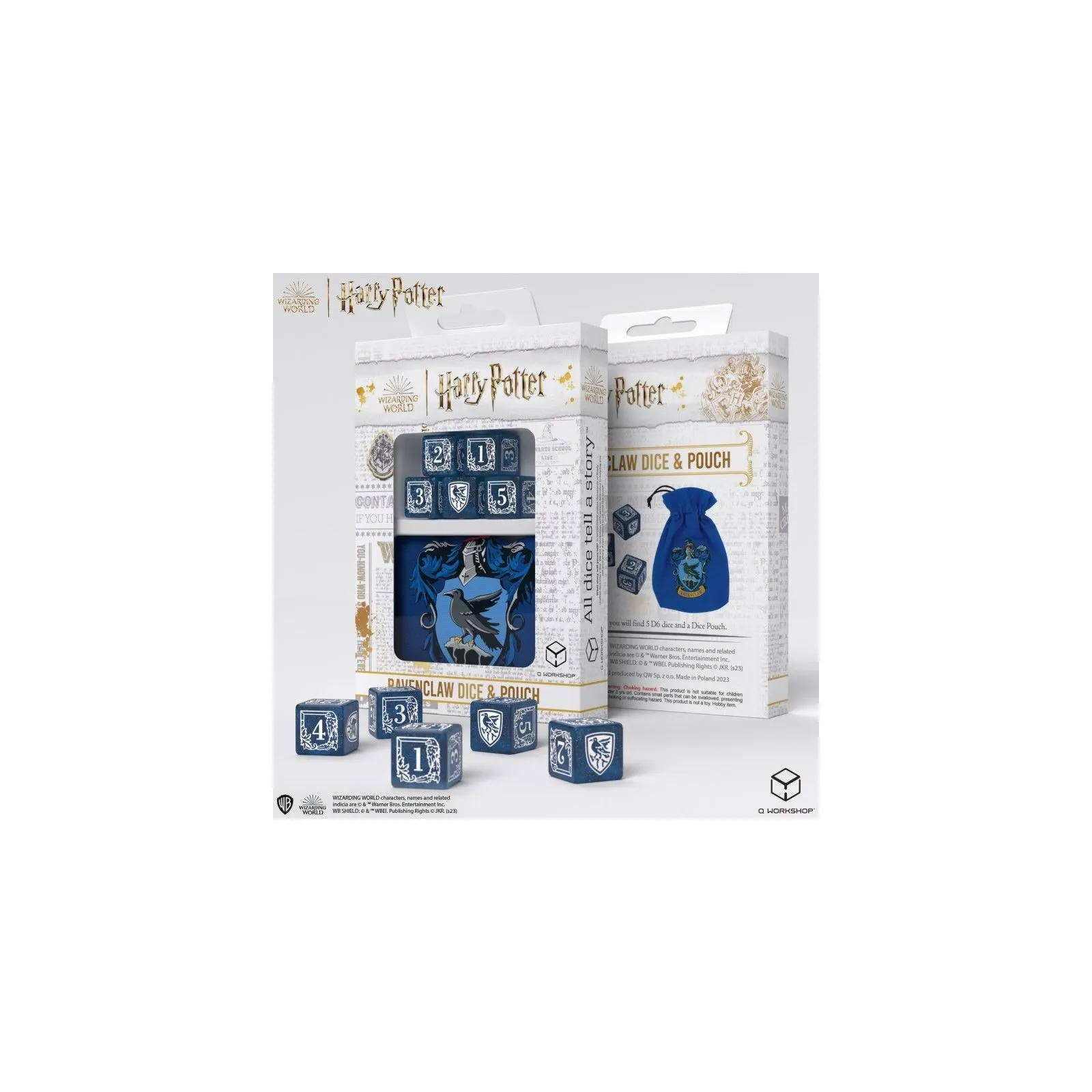 Harry Potter - Ravenclaw Dice & Pouch [5 dices] - QWO-190142/2023/3/A/D6B - Q Workshop - Dices, bags and other accessories - ...