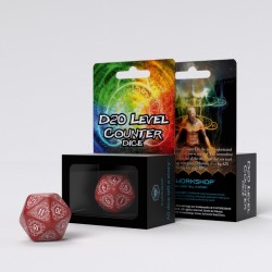 D20 Level Counter - Red & white - QWO-20LEV03 - Q Workshop - Dices, bags and other accessories - Le Nuage de Charlotte