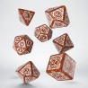 Steampunk Clockwork Dice Set - Caramel & white [7 dices] - QWO-SSTC03 - Q Workshop - Dices, bags and other accessories - Le N...