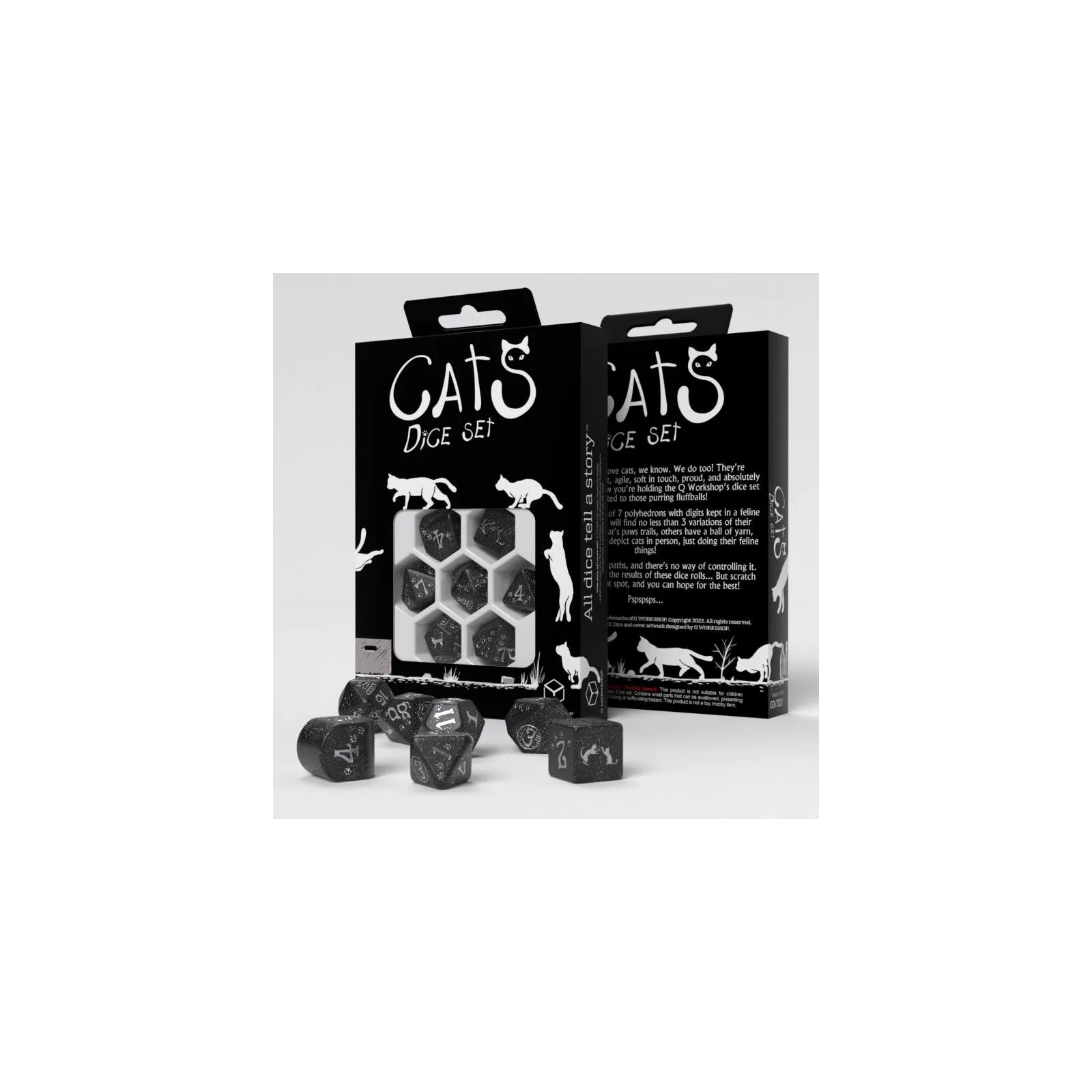 CATS Modern Dice Set: Waffle [7 dices] - QWO-RCAT05 - Q Workshop - Dices, bags and other accessories - Le Nuage de Charlotte