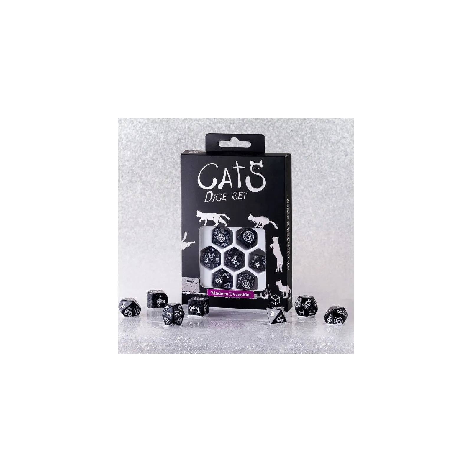 CATS Modern Dice Set: Waffle [7 dices] - QWO-RCAT05 - Q Workshop - Dices, bags and other accessories - Le Nuage de Charlotte