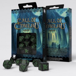 Call of Cthulhu 7th Edition Dice Set - Black & green [7 dices] - QWO-SCTH21 - Q Workshop - Dices, bags and other accessories ...