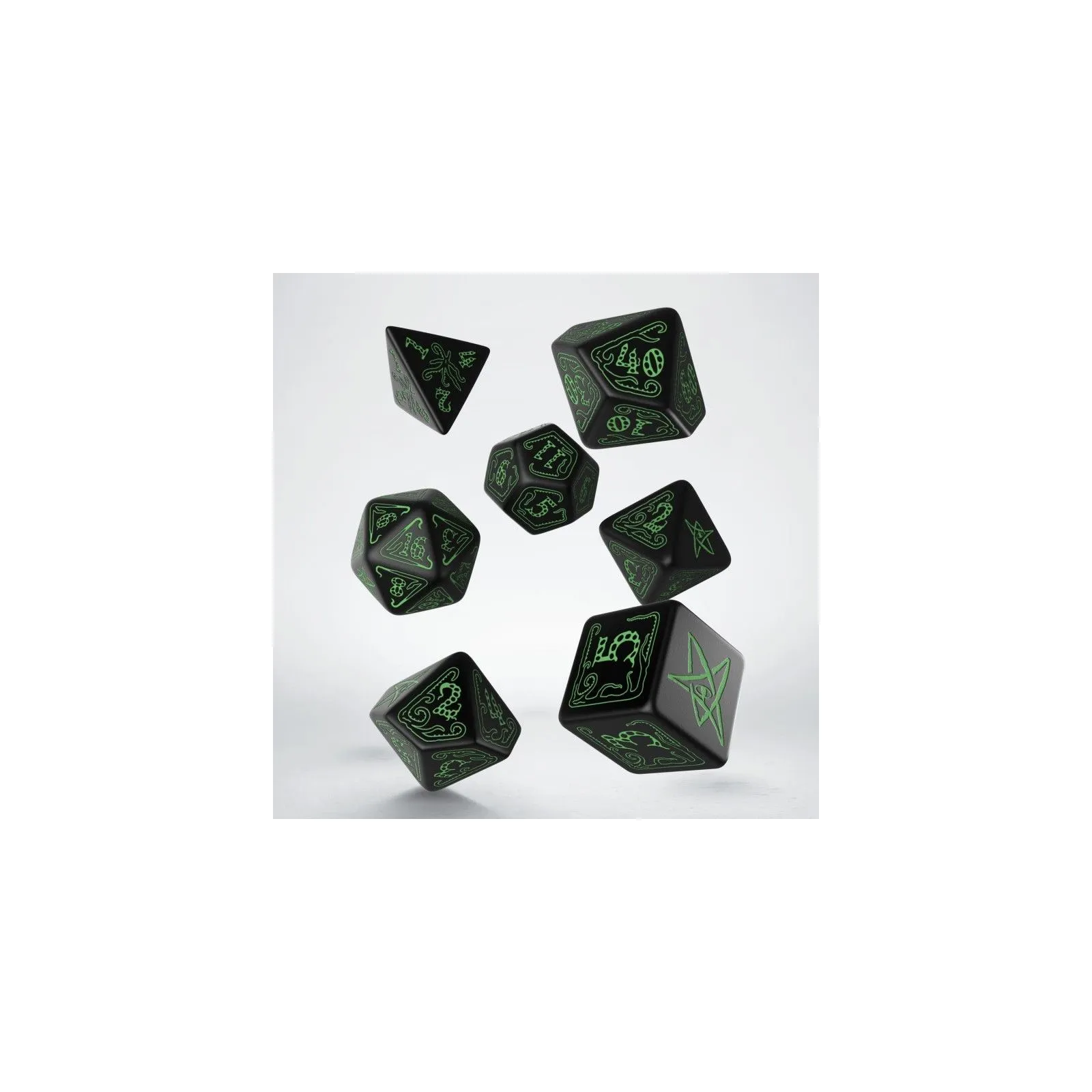 Call of Cthulhu 7th Edition Dice Set - Black & green [7 dices] - QWO-SCTH21 - Q Workshop - Dices, bags and other accessories ...