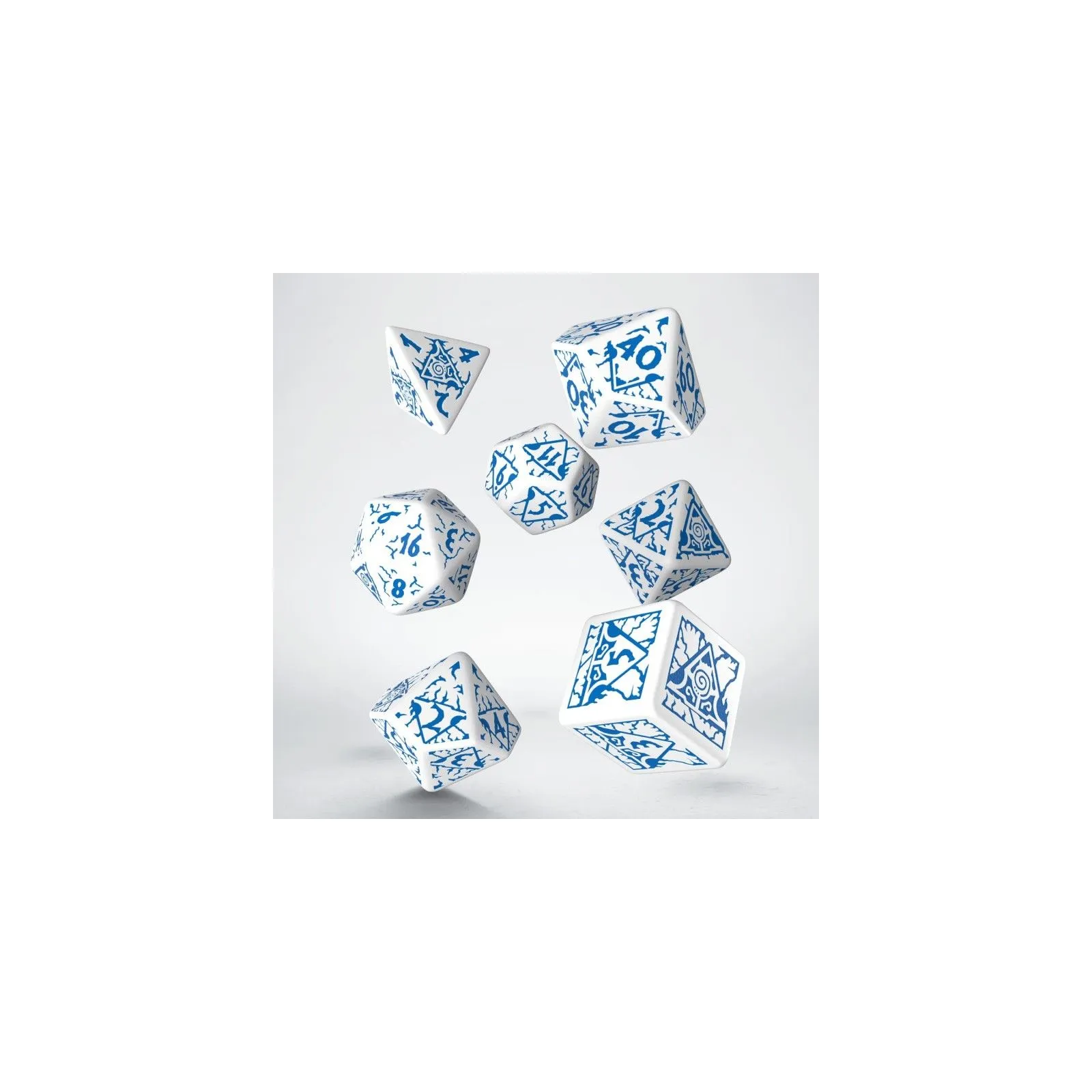 Pathfinder Reign of Winter Dice Set - White & blue [7 dices] - QWO-SPAT11 - Q Workshop - Dices, bags and other accessories - ...