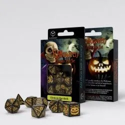 Halloween Pumpkin - Jack O’Lantern Dice Set [7 dices] - QWO-SHAP02 - Q Workshop - Dices, bags and other accessories - Le Nuag...
