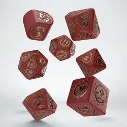 Dragons Modern Dice Set - Ruby [7 dices] - QWO-RDRA08 - Q Workshop - Dices, bags and other accessories - Le Nuage de Charlotte