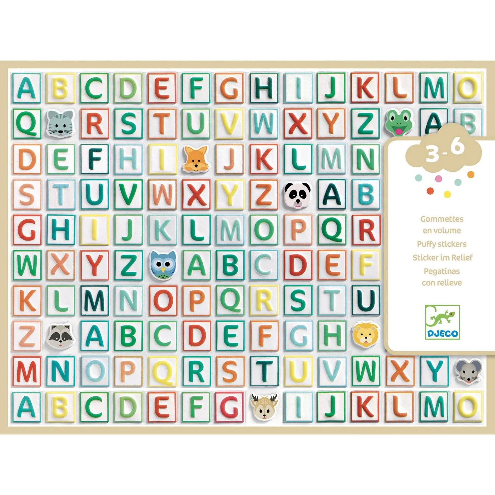 Puffy stickers - Alphabet stickers - DJE-DJ09078 - DJECO - Stickers and gommettes - Le Nuage de Charlotte