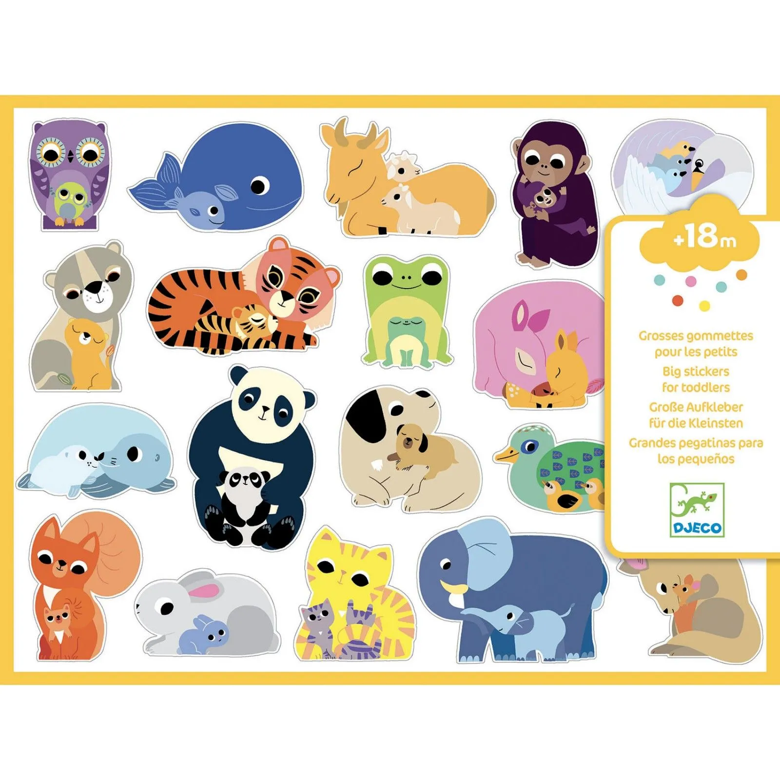 Big stickers for toddlers - Mums and babies - DJE-DJ09077 - DJECO - Stickers and gommettes - Le Nuage de Charlotte