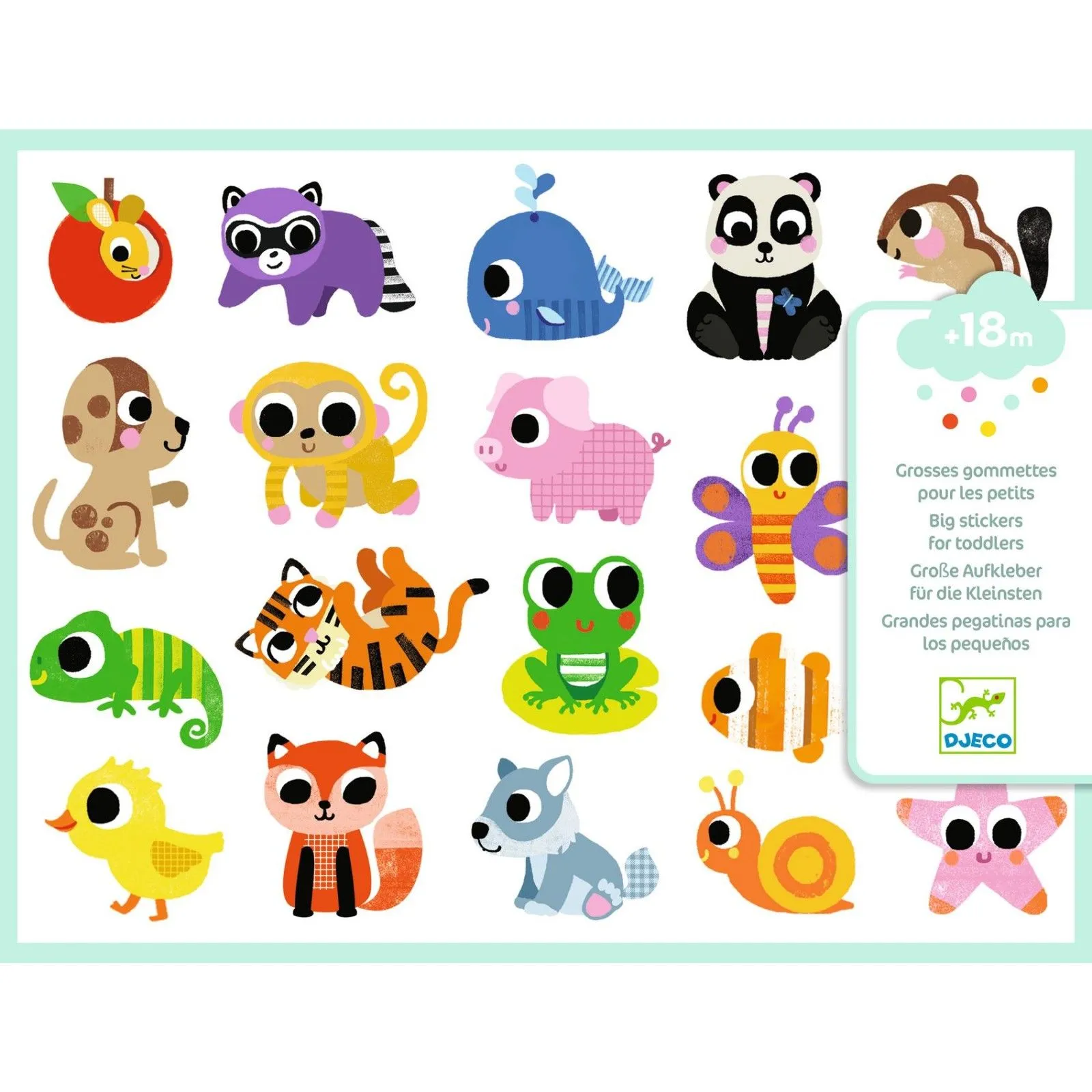Grosses gommettes pour les petits - Bébés animaux - DJE-DJ09084 - DJECO - Stickers et gommettes - Le Nuage de Charlotte