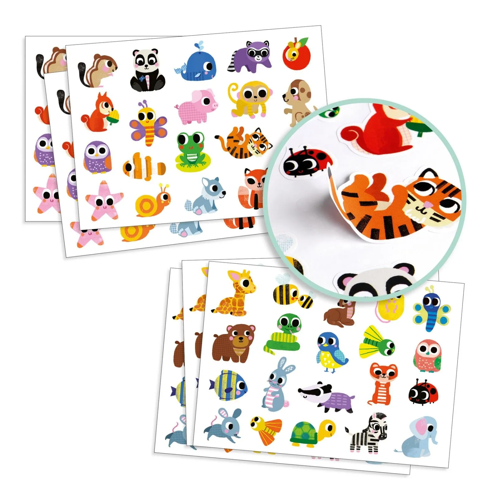 Grosses gommettes pour les petits - Bébés animaux - DJE-DJ09084 - DJECO - Stickers et gommettes - Le Nuage de Charlotte