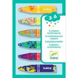 6 crayons multicolores - DJE-DJ09006 - DJECO - Stylos, crayons, ... - Le Nuage de Charlotte