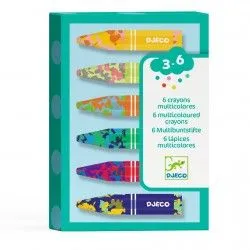 6 multicoloured flower crayons - DJE-DJ09006 - DJECO - Pens, pencils, ... - Le Nuage de Charlotte