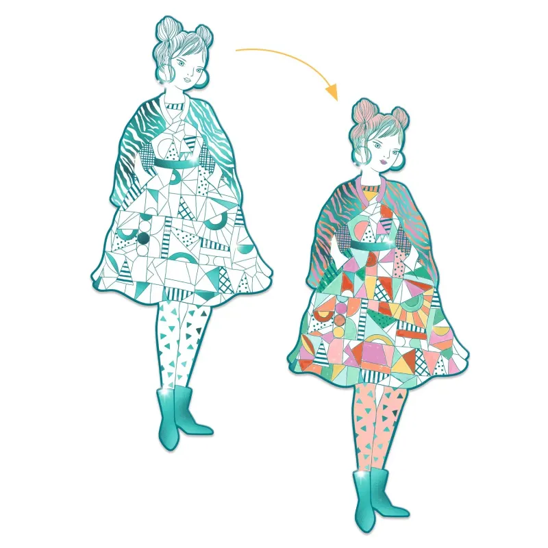Coloriage mode - Rebekka & ses amies - DJE-DJ09545 - DJECO - Dessins et peintures - Le Nuage de Charlotte