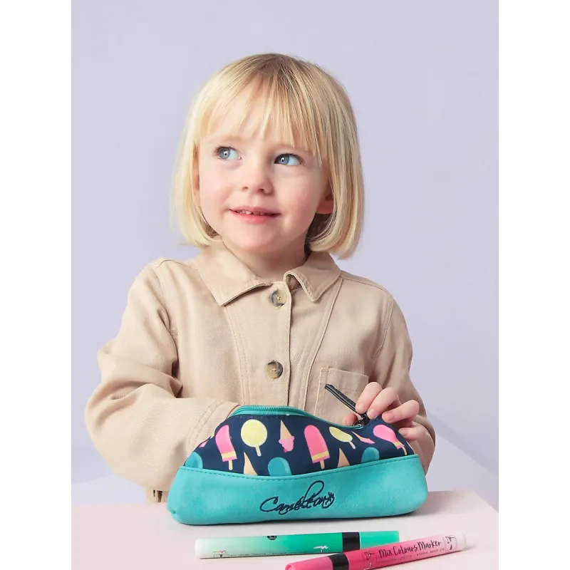 Trousse Retro - Navy Ice Cream - CAME-RET-TROU-71X - Caméléon - Trousses à Crayons - Le Nuage de Charlotte