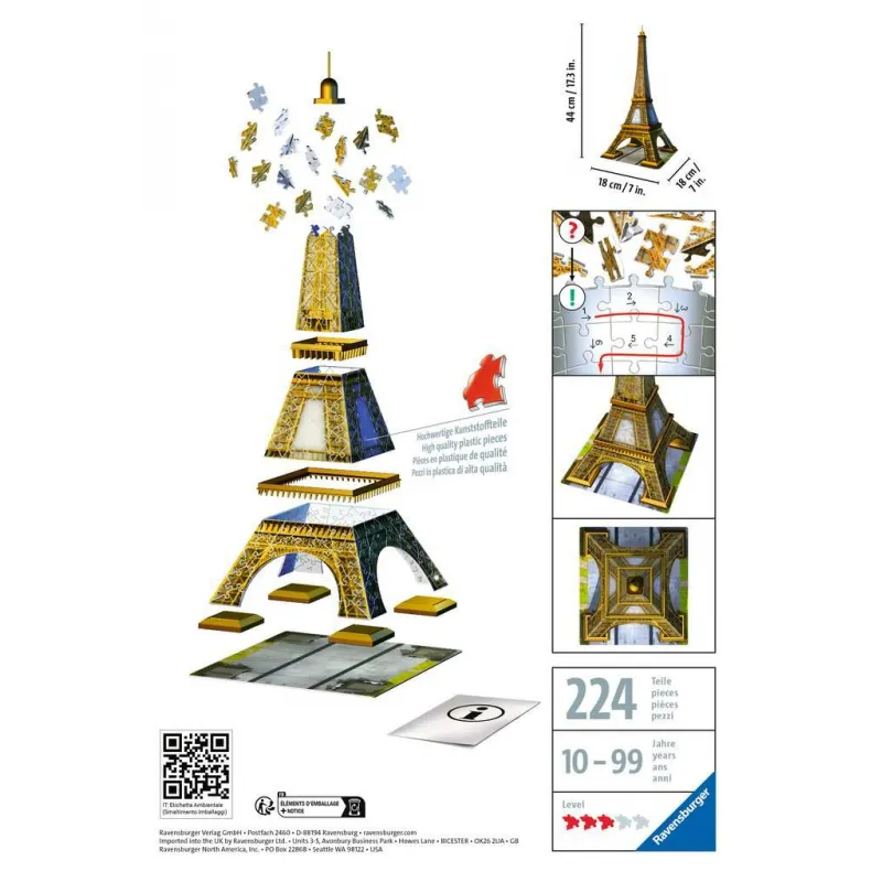 Acheter Puzzle 3D - Eiffel Tower [224] - 3D Puzzles - Ravensburger