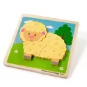 Chunky Lift-Out Puzzle - Sheep - BIG-34052 - Bigjigs - Wooden Puzzles - Le Nuage de Charlotte