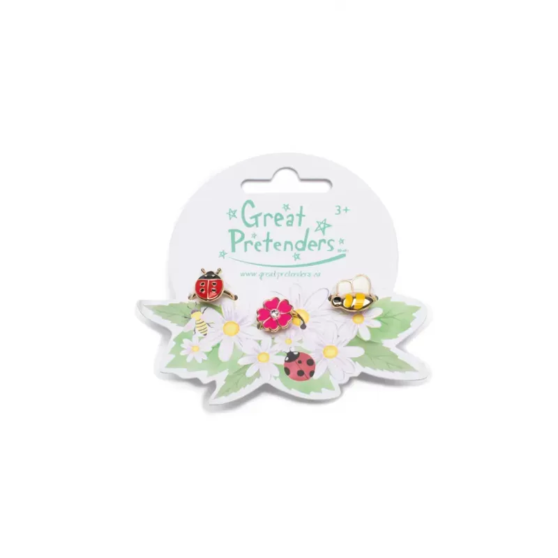 Set de 3 bagues - Ladybug Garden - GPR-84526 - Great Pretenders - Bijoux et boîte à bijoux - Le Nuage de Charlotte