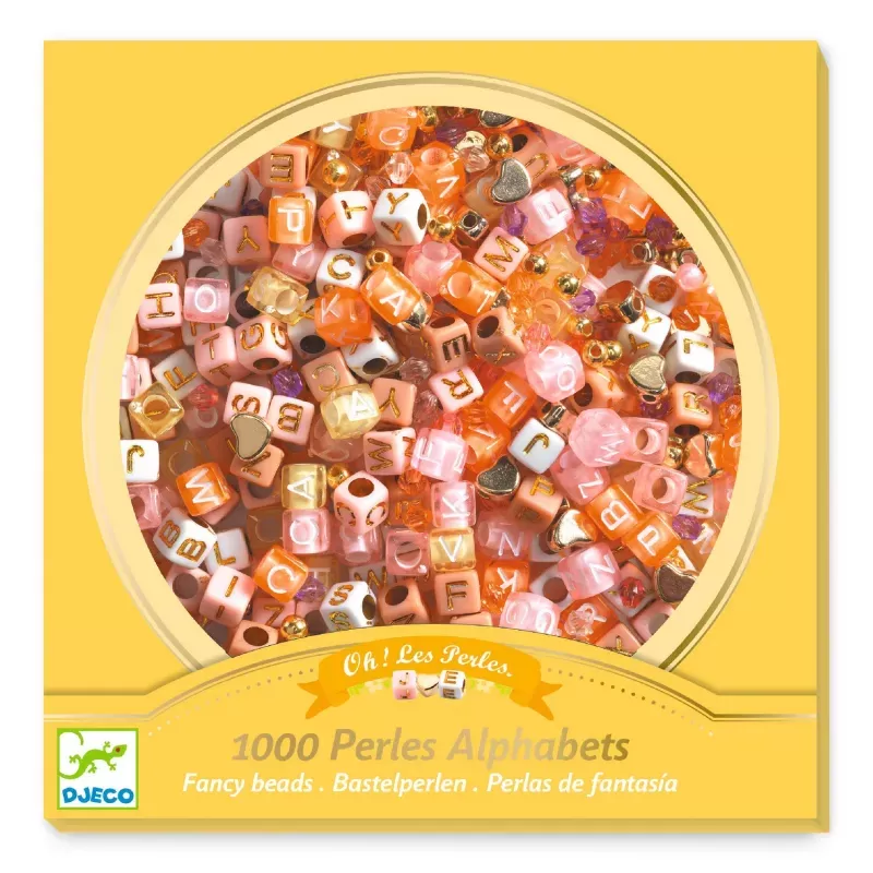 Oh! Les Perles - Alphabet beads, Gold - DJE-DJ00031 - Djeco - Stringing beads - Le Nuage de Charlotte