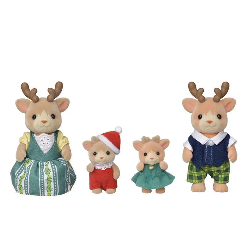 Sylvanian Families – La Famille Renne – 4 Figurines Articulées Avec Traîneau – Vêtements Amovibles – Dès 3 Ans – Jeu D’imagination Et Motricité – 5692