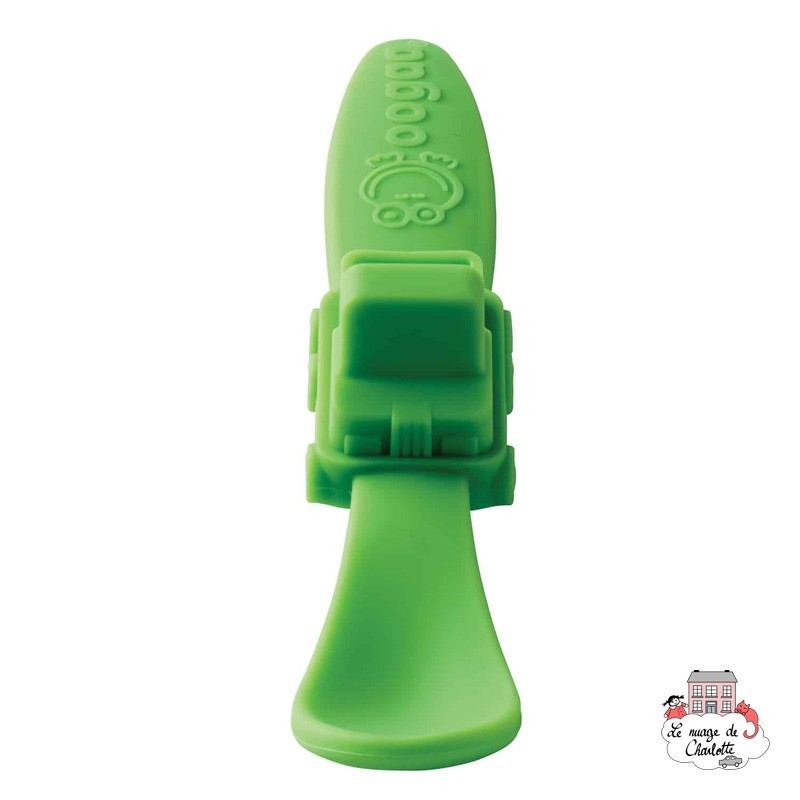 Silicone Baby Spoon "Truck" green - OOGS861 - Oogaa - Plates and Bowls - Le Nuage de Charlotte