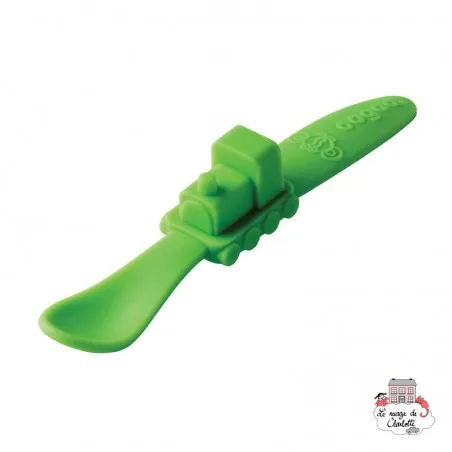 Cuillère repas pour bébé "Train" vert - OOGS841 - Oogaa - Assiettes et Bols - Le Nuage de Charlotte