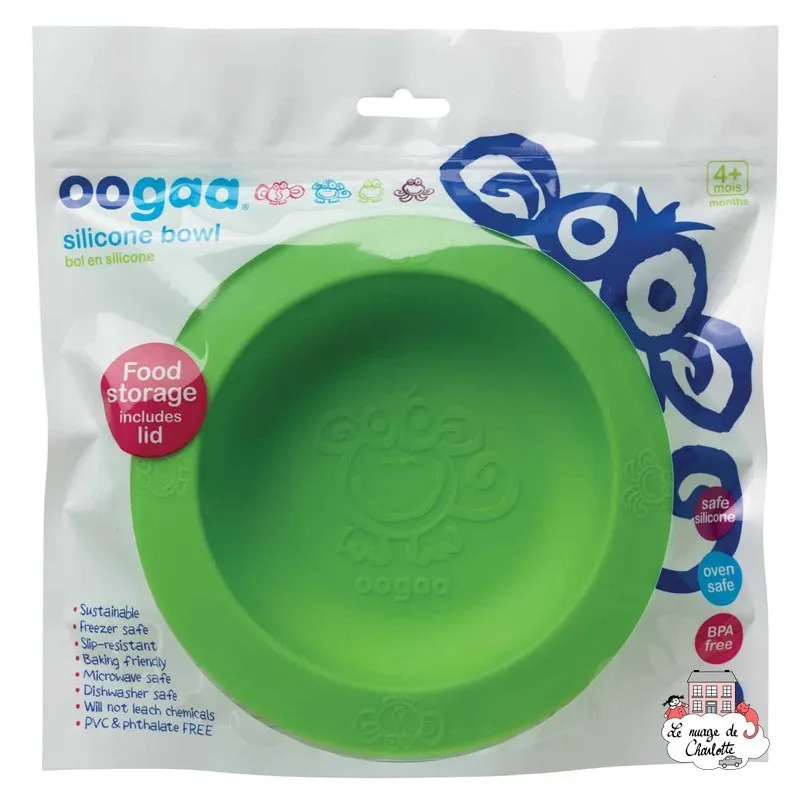 Silicone Green Bowl with Lid - OOGS715 - Oogaa - Plates and Bowls - Le Nuage de Charlotte