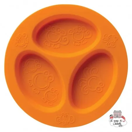 Silicone Orange Divided Plate - OOG917 - Oogaa - Plates and Bowls - Le Nuage de Charlotte