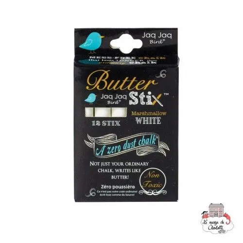 ButterStix (x12) - JJB-BS-WHITE - Jaq Jaq Bird - Chalks - Le Nuage de Charlotte