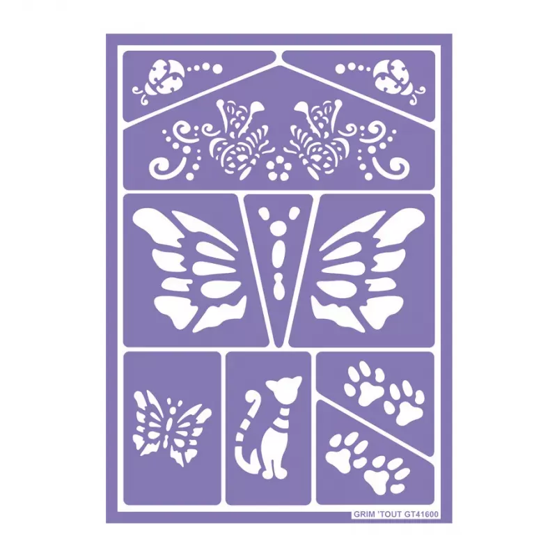 Cat & Butterfly - Stencil - GRIM-GT41600 - Grim'tout - Make Up - Le Nuage de Charlotte