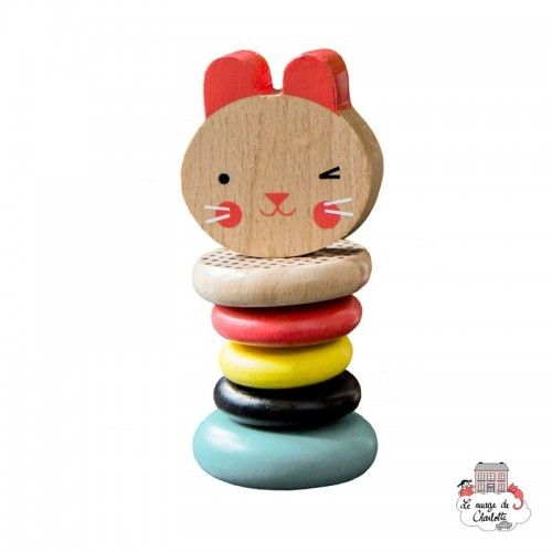 Wooden Modern Bunny Rattle - PTC-5074324 - Petit Collage - Rattles - Le Nuage de Charlotte
