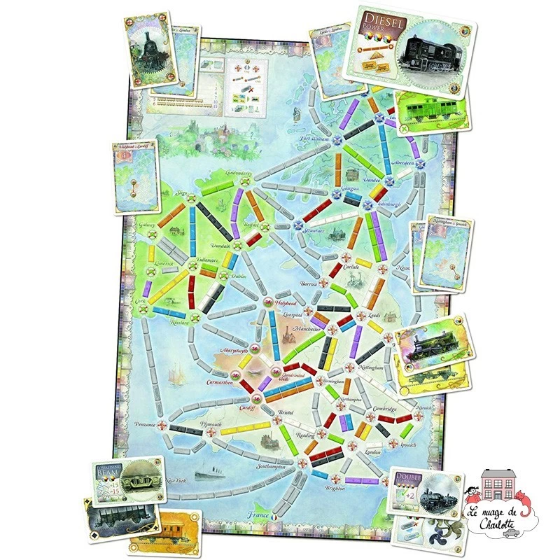 Aventuriers du Rail - Ext. United Kingdom + Pennsylvania - DOW-75151 - Days of Wonder - Jeux de société - Le Nuage de Charlotte