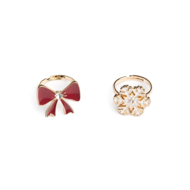 Holiday Bow & Snowflake Ring Set - GPR-84530 - Great Pretenders - Jewelry - Le Nuage de Charlotte