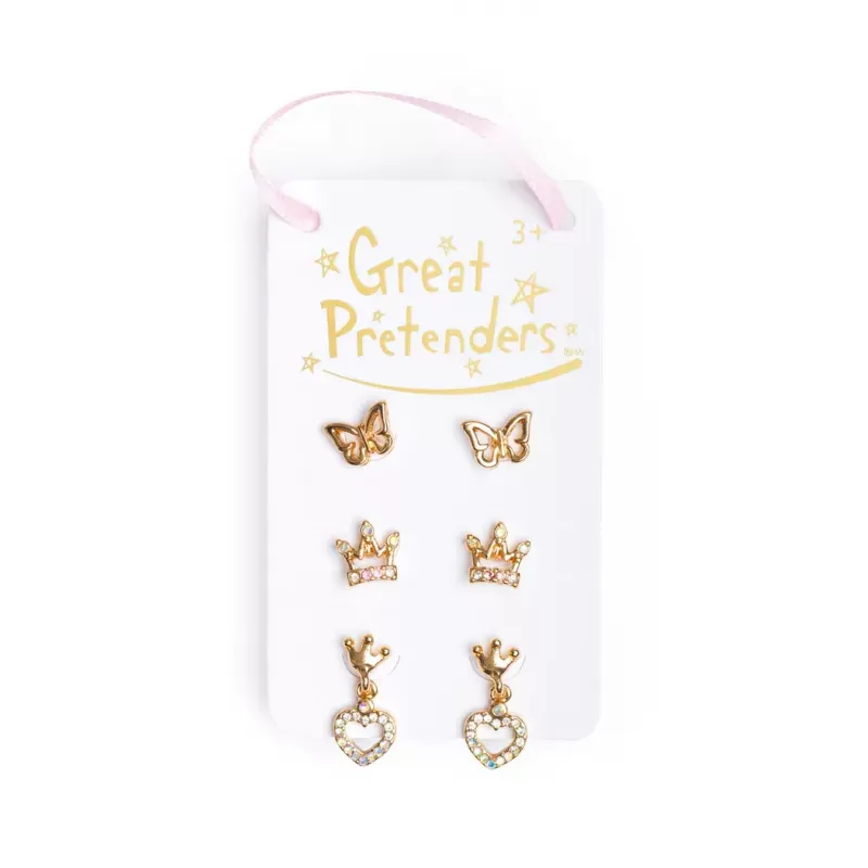 Boucles d'oreilles Boutique Royal Crown Studded, 3 paires - GPR-90607 - Great Pretenders - Bijoux - Le Nuage de Charlotte