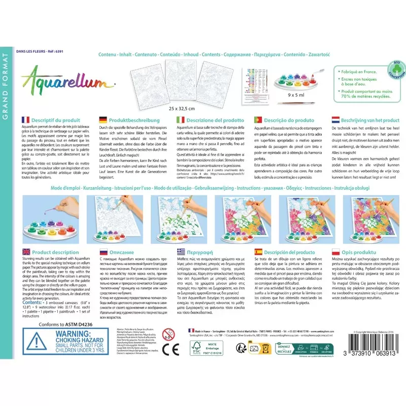 Aquarellum Grand Format - Dans les fleurs - STS-6391 - SentoSphère - Dessins et peintures - Le Nuage de Charlotte