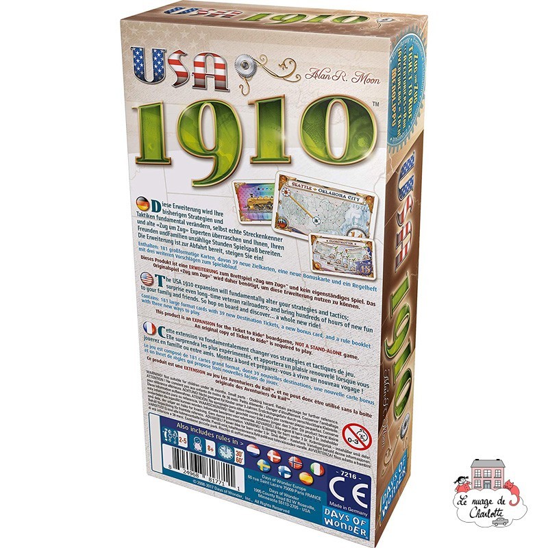 Ticket to Ride - Exp. USA 1910 - DOW-7536 - Days of Wonder - Board Games - Le Nuage de Charlotte